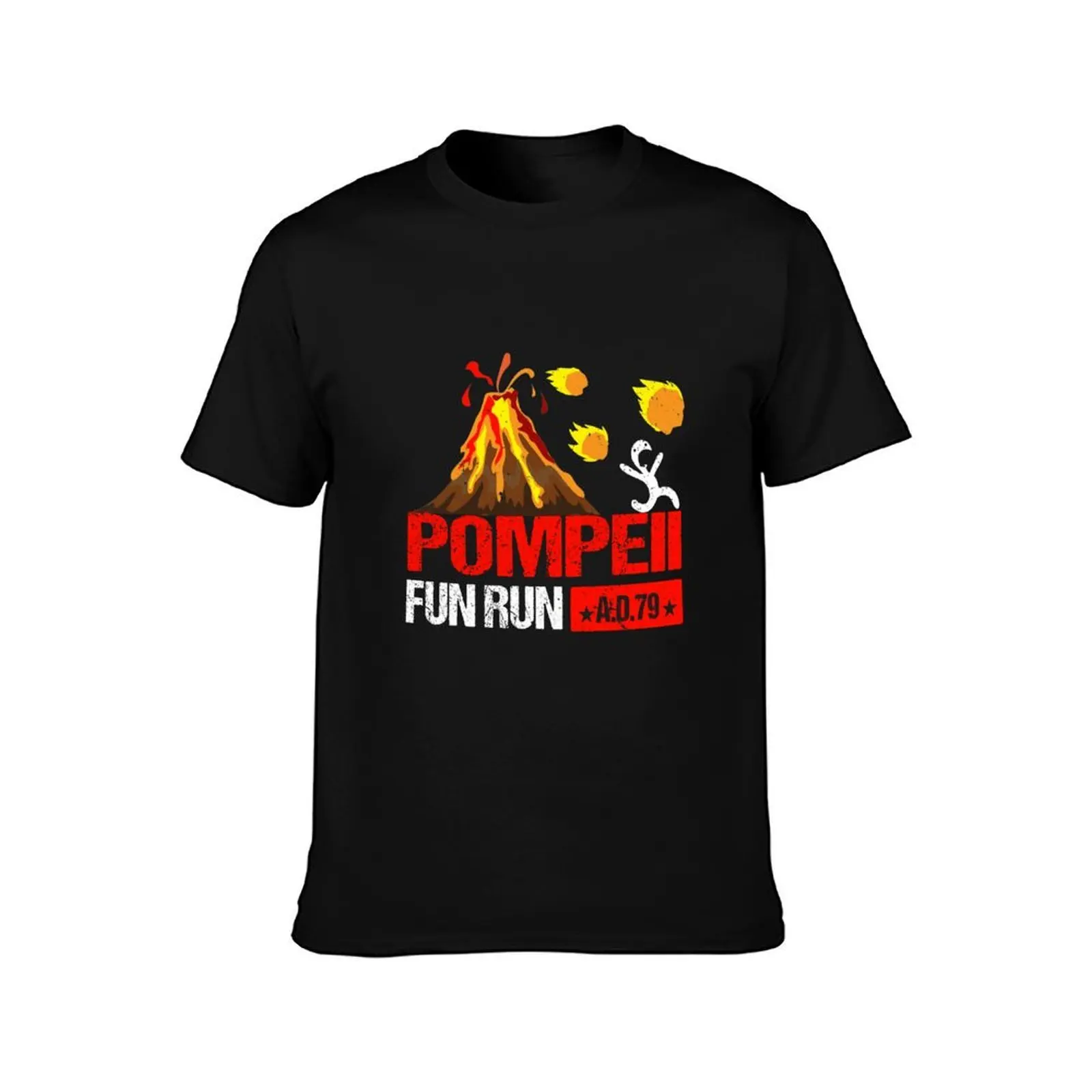 Pompeii Fun Run 79 AD Retro Vintage T-Shirt, Summer Casual Cotton Tee, Oversized Streetwear Tops, Vintage Graphic Print