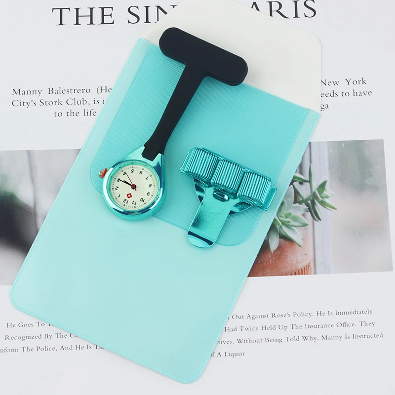 Silicone Nurse Watch Fob Pocket Quartz Doctor Clock Medical with Pencil Case and Pen Holder Suit Nursing Accessories Gift