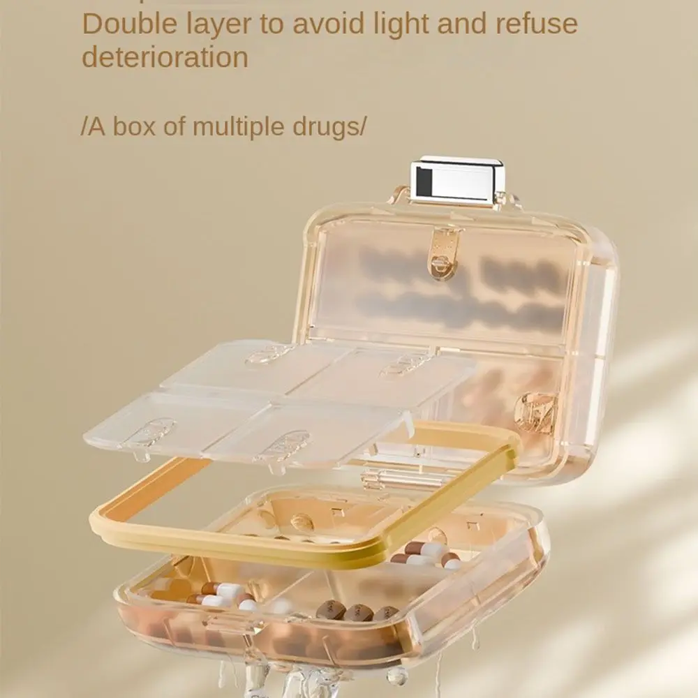 Mini with Cover 7Grids Pill Box Waterproof Food Grade Subpacking Pills Case Container A Week Multi-cell Weekly Pill Case Jewelry