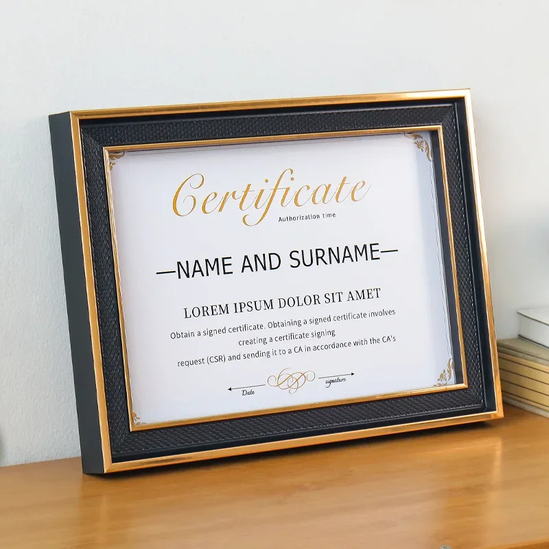 Gold Framed A4 Certificate Display Frame Honor Certificate and Patent Display Holder Photo Frame  Picture Frame