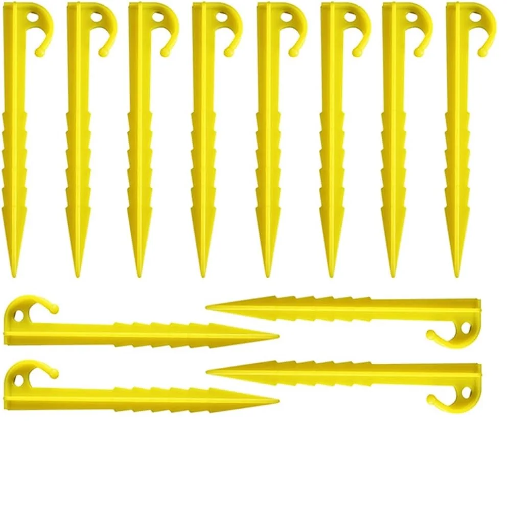 500Pcs 14.5cm Plastic Stakes Tent Pegs Serrated Edges Garden Landscape Stakes for Campings Outdoor and Garden Netting Lawn