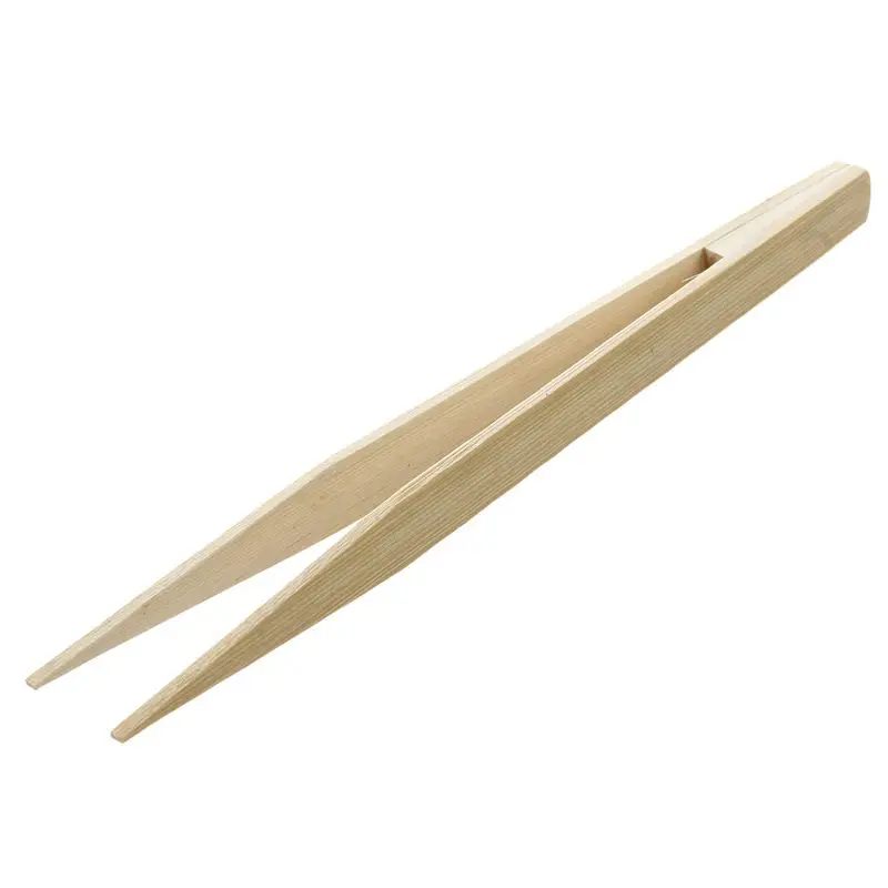 ABYL  Textured Bamboo Kongfu Tea Utensil Tweezers 14.5cm Wood Color