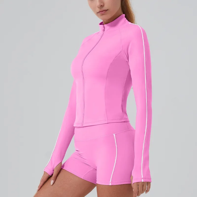 

Zipper Yoga Jacket Women - Long Sleeve Slim Fitness Sun Protection Top with Breathable Mesh