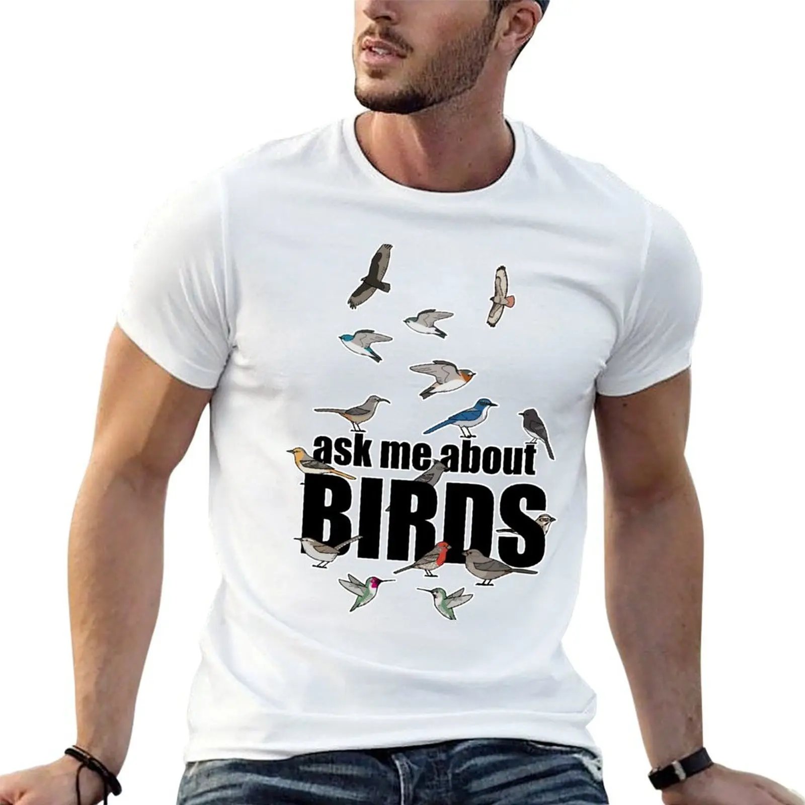 ask me about BIRDS T-Shirt men t shirt cotton 100% man t shirts for men man t shirt heavy cotton T-shirt
