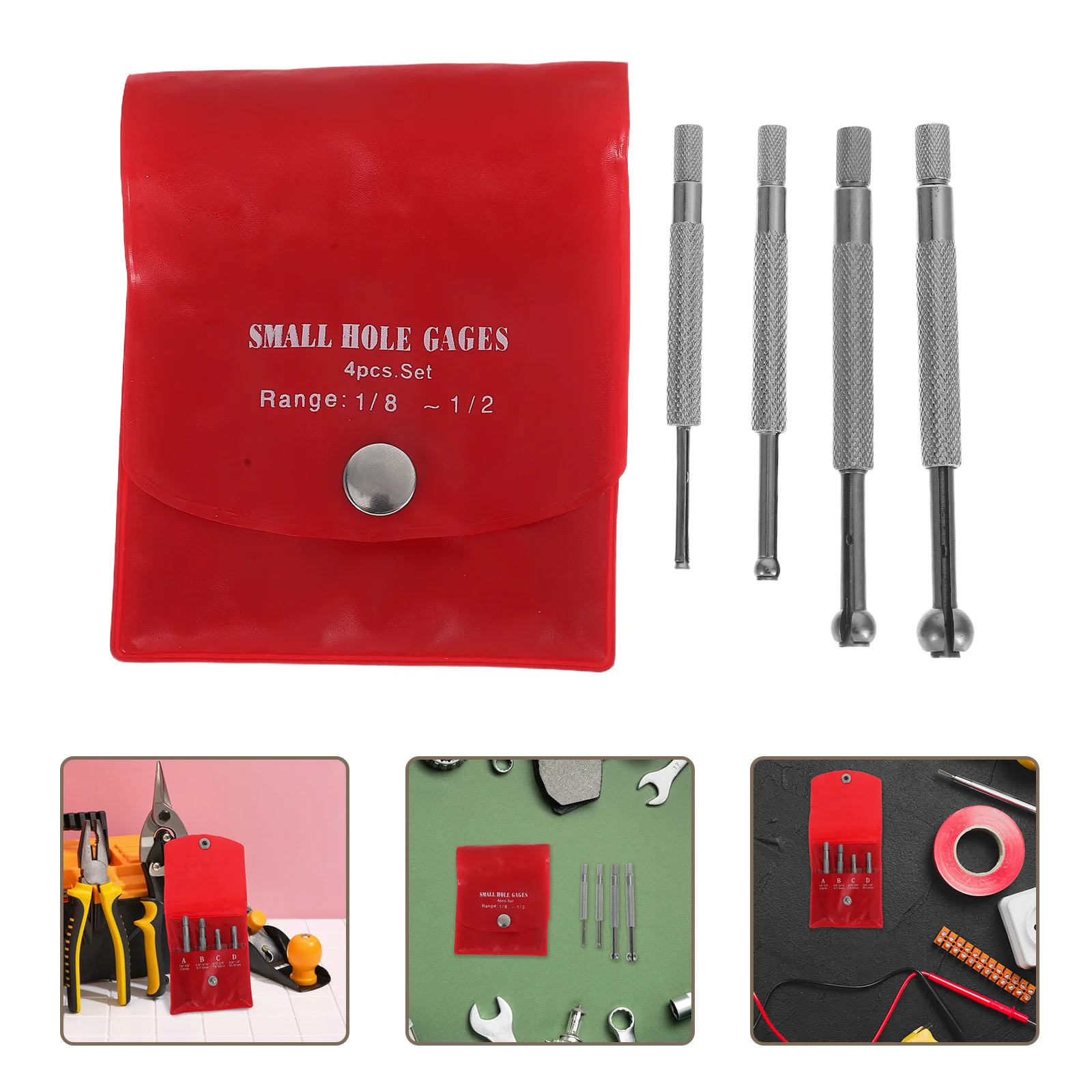 

4pcs Internal Diameter Gauge Set Telescoping Bore Gauges Precision Measurement Small Hole Diameter Tools Engine Building