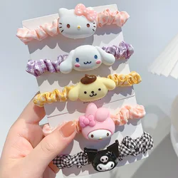 Simples Corda Superior Ornamentos Menina Olá Kitty My Melody Kuromi Sanrio Cinnamoroll Cabelo Círculo Dos Desenhos Animados Acessórios para o Cabelo Cocar