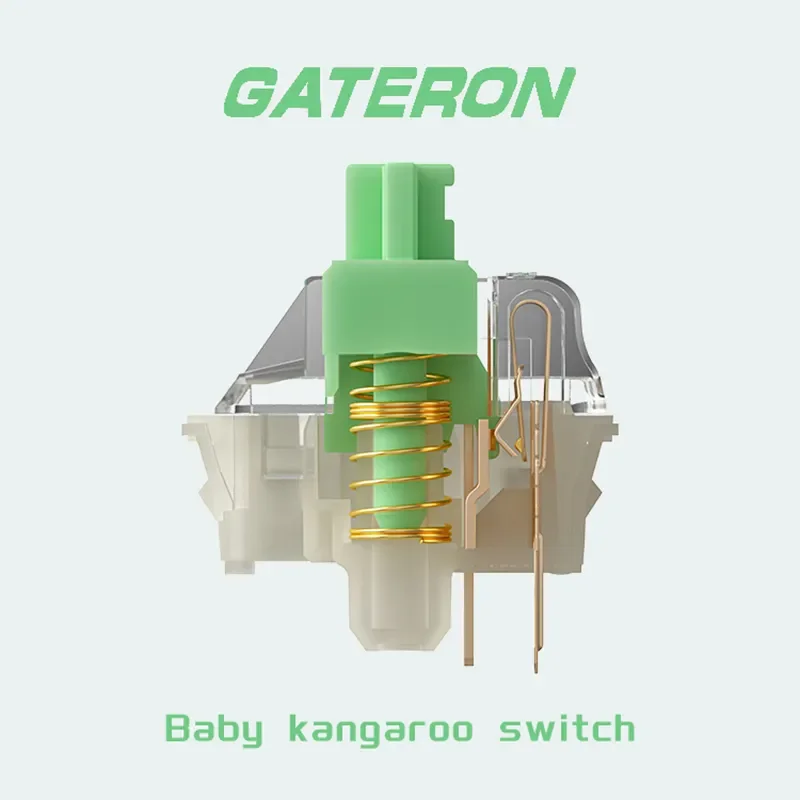 Gateron-interruptores táctiles para teclado mecánico, carcasa superior lechosa prelumada para teclado de juegos, Baby Kangaroo 2,0, 5 pines, 59g