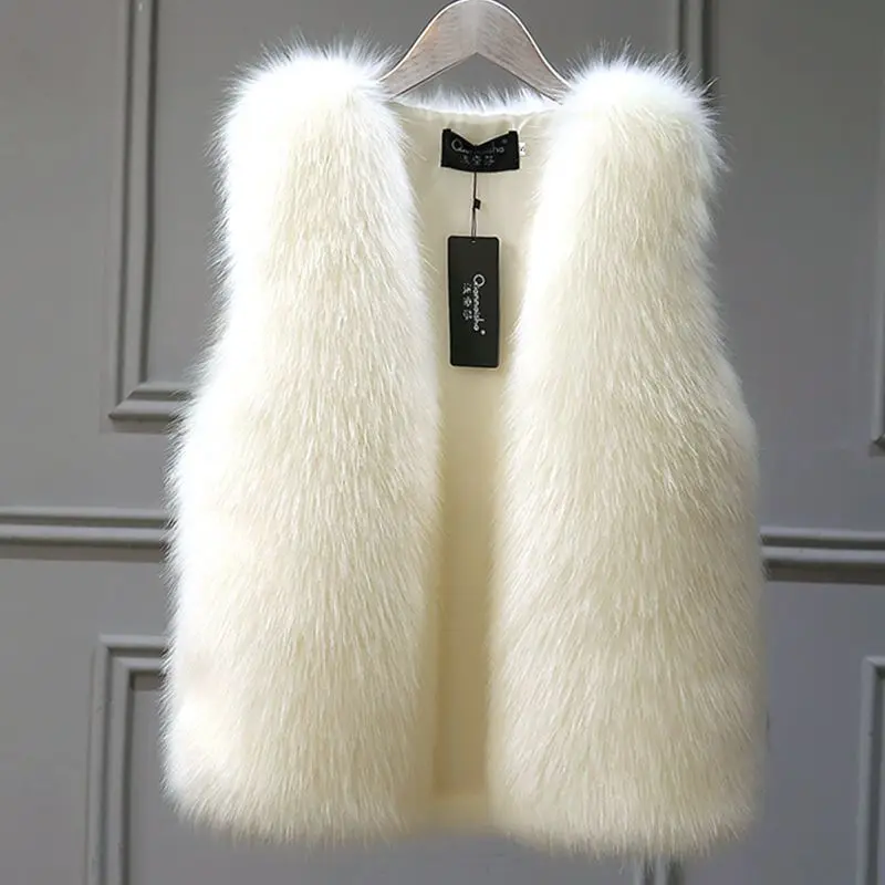 Fur Coat Women 2024  New Faux  Vest Autumn Winter Fashion Slim s Waistcoats Warm Sleeveless   Jacket R13