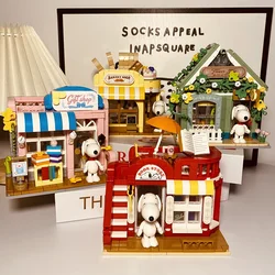 Snoopy Mini Building Blocks Street View Store DIY Creative Trendy Scene Assembled Model Bricks Figure Toys For Christmas Gift