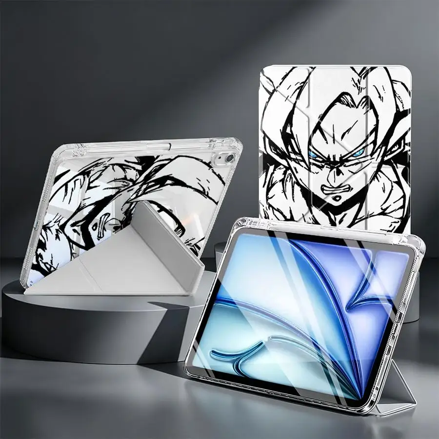 Black Goku Dragon Ball With Pen Slot Cover Tablet Case For iPad 9th 12th 11th 10th Gen Mini 7 6 5 Pro 13 2025 2026 Air 8 M2 M3 3