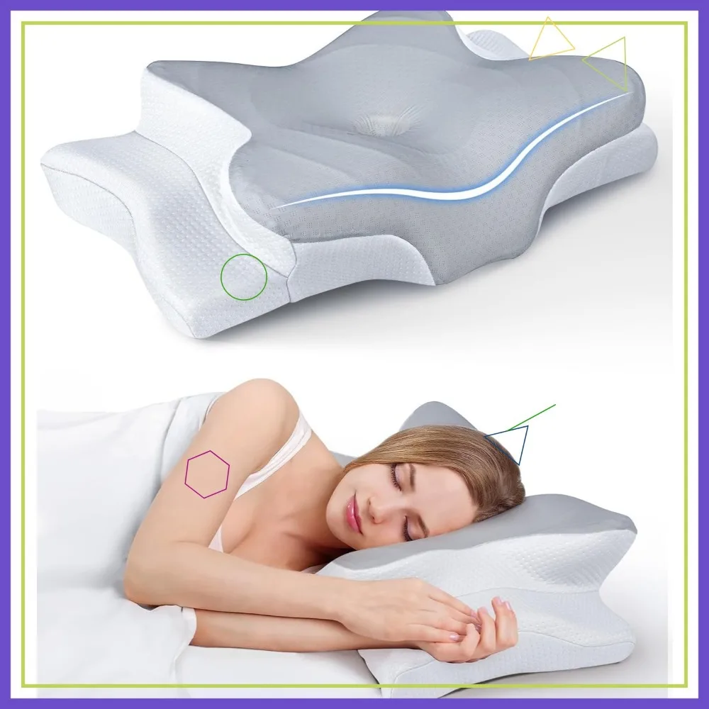 

Adjustable Cervical Pillow for Neck Support, Ergonomic Memory Foam, Odorless Cooling Relief for All Sleepers