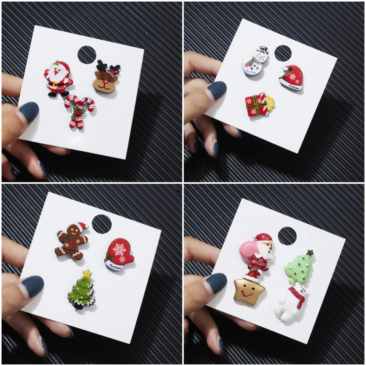 3/4pcs/set Christmas Badge Brooches Exquisite Santa Claus Tree Bell Elk Snowflake Enamel Brooch Pins For Women Men New Year Gift