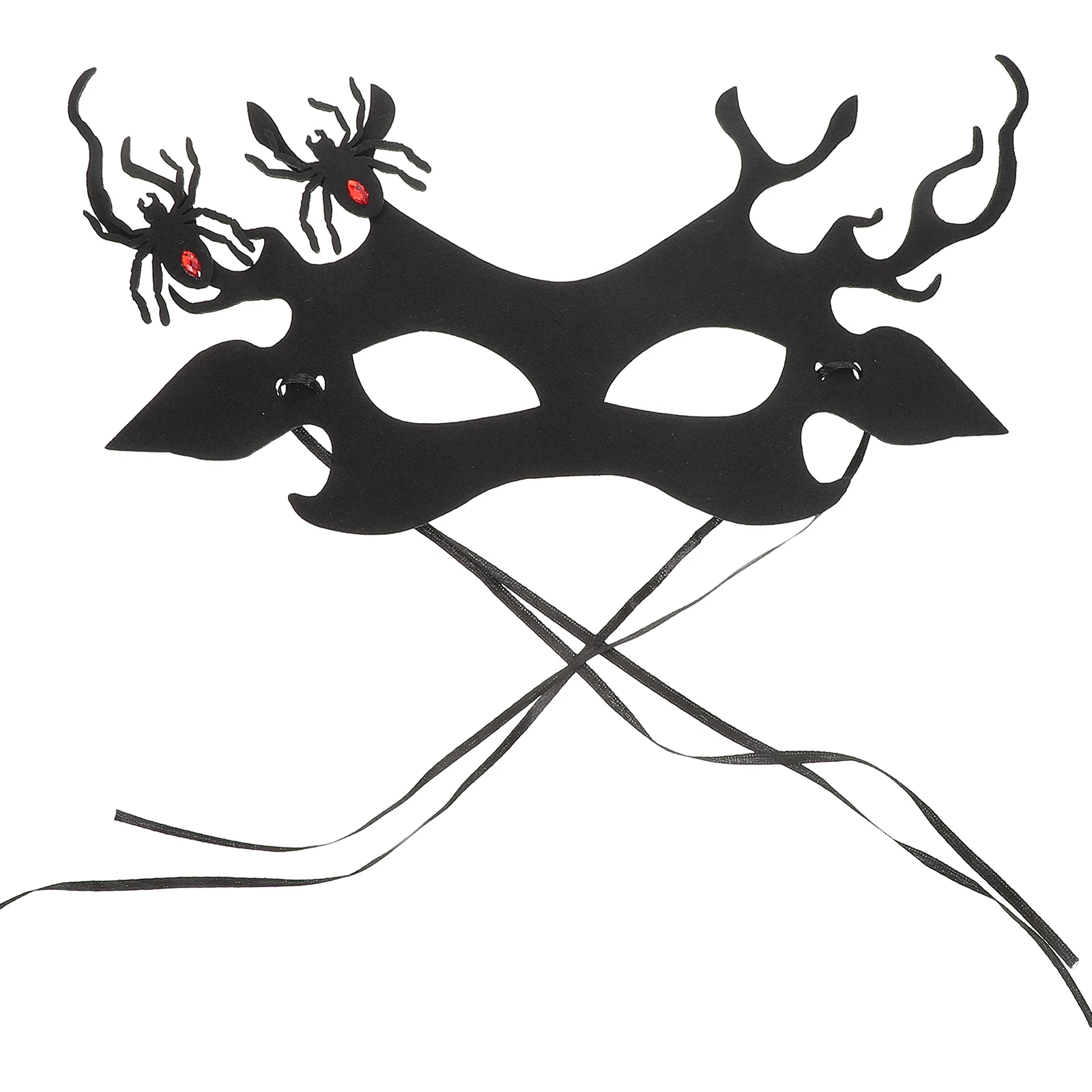 

Woman Antler Spider Mask Eye Cosplay Party LED Decoration Black Non-woven Fabric Banquet