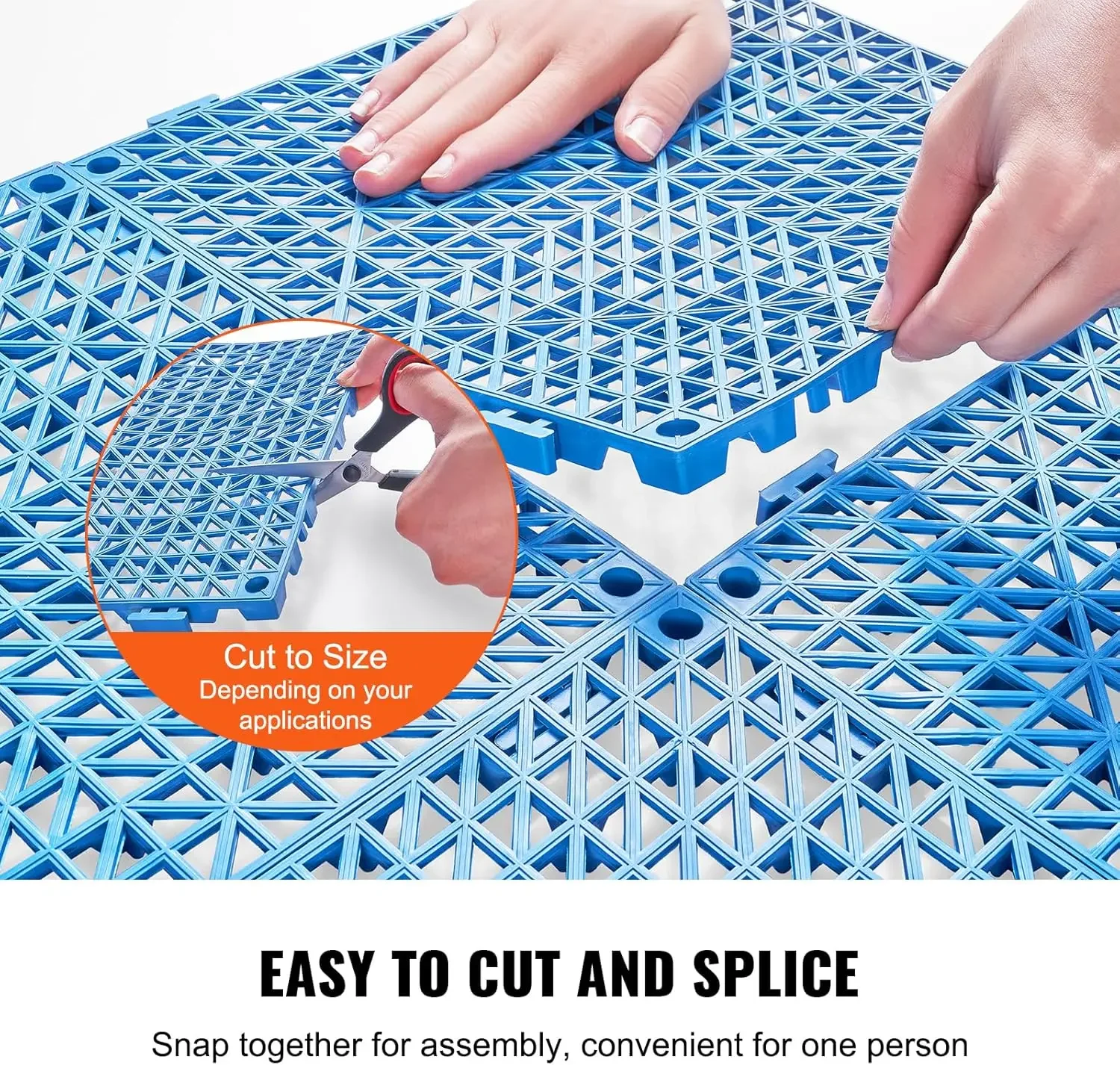 Interlocking Tile 50PCS Blue, Drainage Tiles 12" x 12" Splicing, Soft PVC Interlocking Drainage Floor Tiles