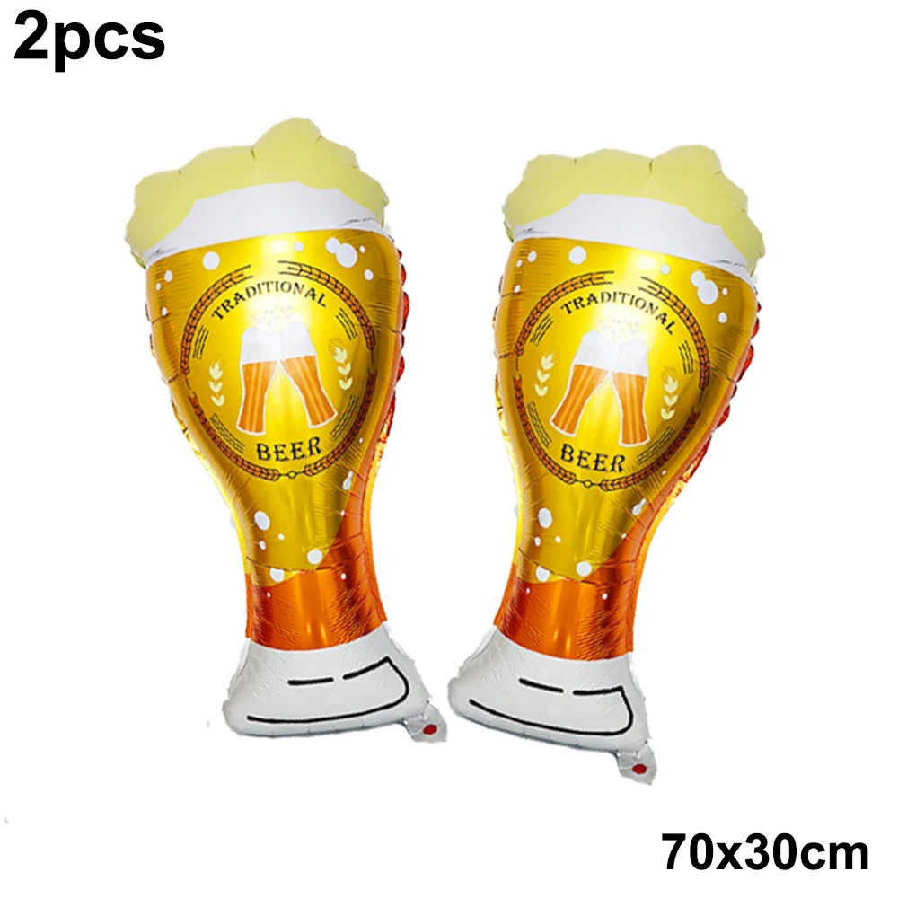 2pcs Beer Cup Foil Balloons Adult Boys Men Birthday Party Decor Beer Cheers Balloon for Beer Festival Bar Summer Party Decoratio