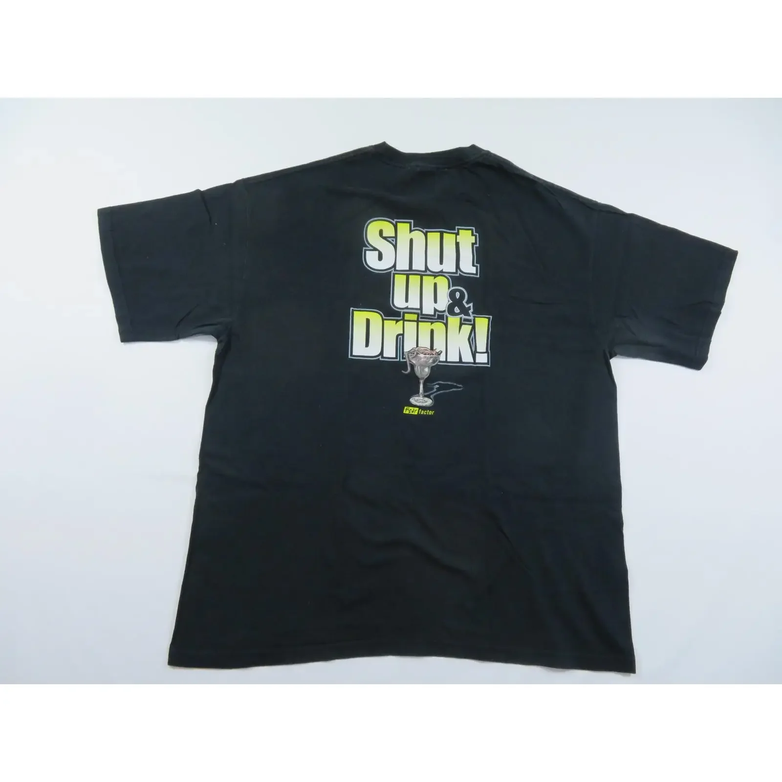 Fear Factor Drink This Worms TV Show Double Sided Black T shirt Sz 2XL K10 vintage Washed Soft Stretched Comfortable