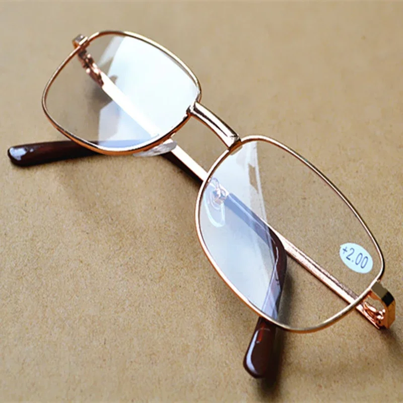 Metal Frame Square Reading Glasses Anti-fatigue Fashion High Definition Presbyopia Diopter +1.0 +1.5 +2.0 +3.5 +4.0 Окуляри