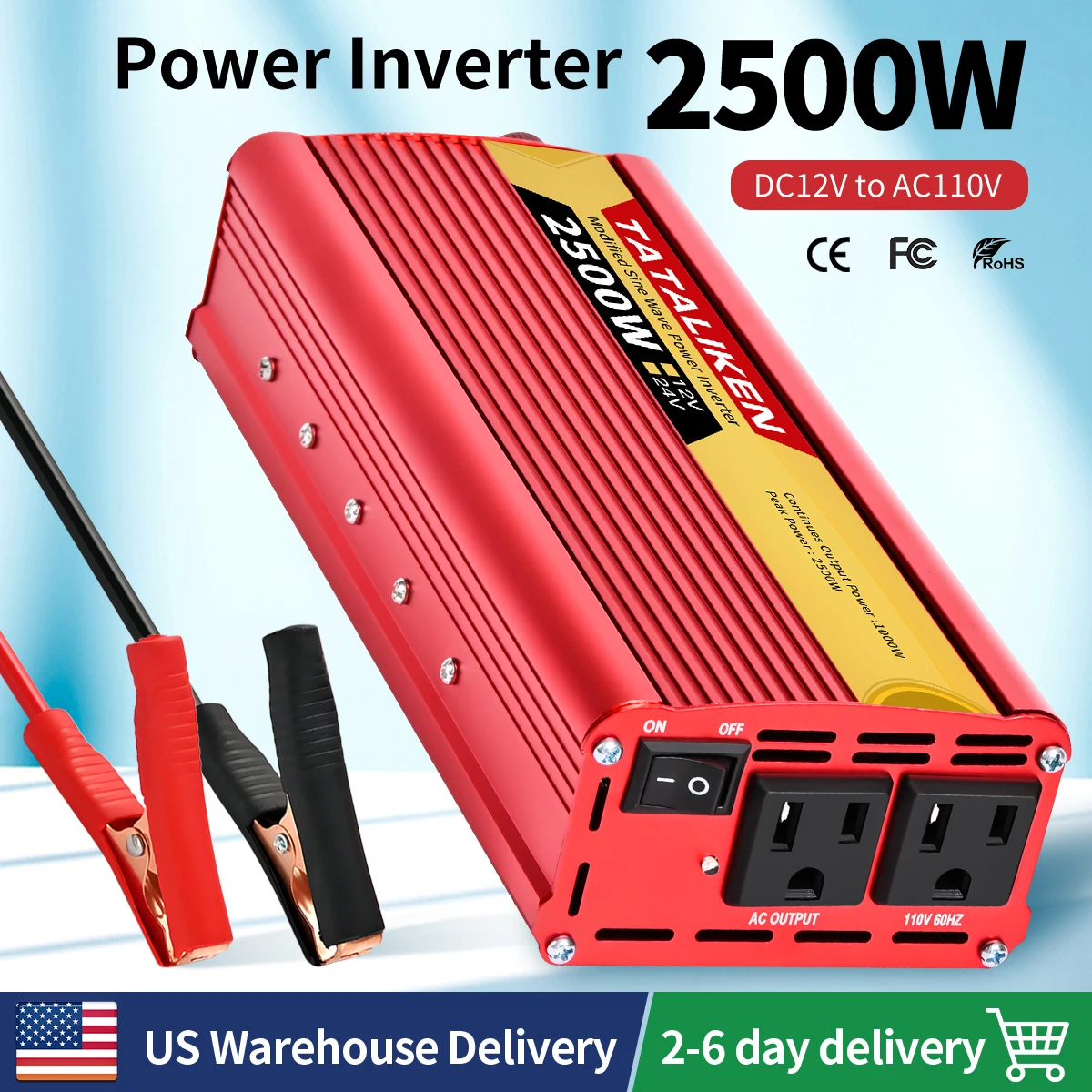 

Modified Sine Wave car inverter fast charger Car charger 12v power can be converted to 110v power US socket