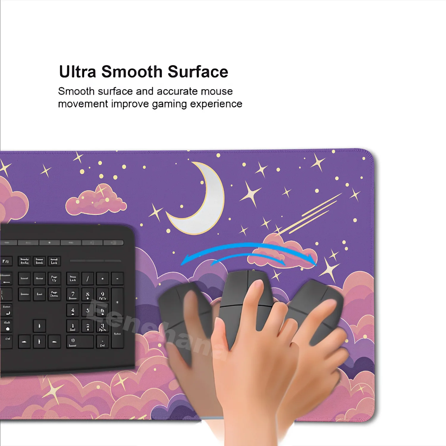 Xxl Art Clouds & Stars Pink Podkładka pod mysz Komputer Laptop Anime Klawiatura Podkładka pod mysz Duża podkładka rozszerzająca do komputera stacjonarnego Śliczne akcesoria dla graczy — zdjęcie produktu 6