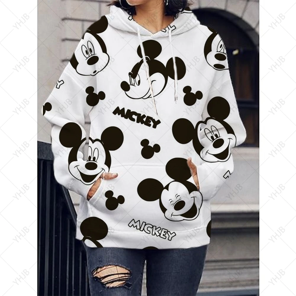 Disney Minnie Mickey Mouse Kawaii Gift Kpop Funny Hoodie Fashion Cartoon Graphic Hoodies Sweatshirt Women Winter Clothes Women