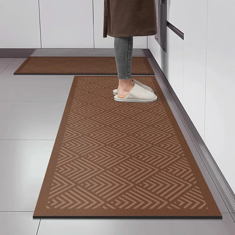 

Non-slip Kitchen Carpet Striped Vintage Long Strip Runner Kitchen Rug Oil-proof Waterproof PVC Leather Washable Floor Mats Tapis