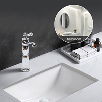 Retro Antique Style Silver Single Handle Faucet Brass Bathroom Kitchen Water Tap Sink Basin Mixer Water Tap with Hose