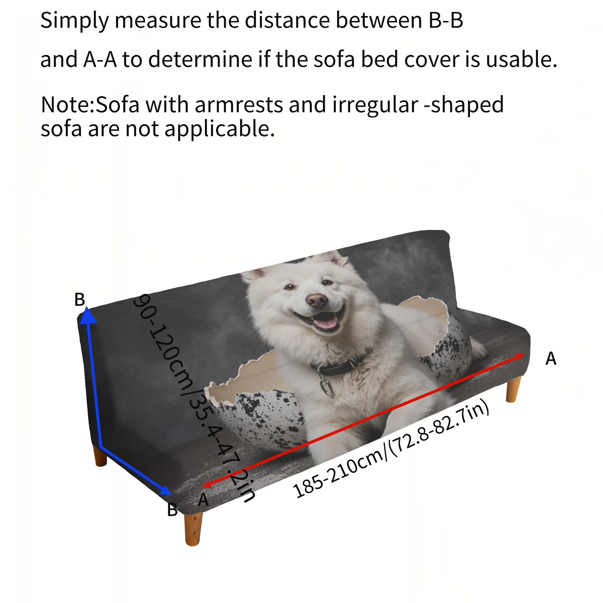 Cute eggshell puppy elastic sofa bed cover, living room sofa bed cover, dustproof machine washable sofa bed cover