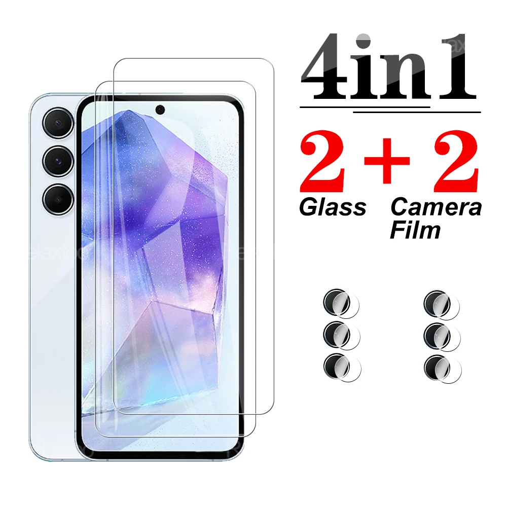 4in1 Camera Lens Protective Glass For Samsung Galaxy A55 A 55 Tempered Film 6.6 inches High definition tempered glass SM-A556B