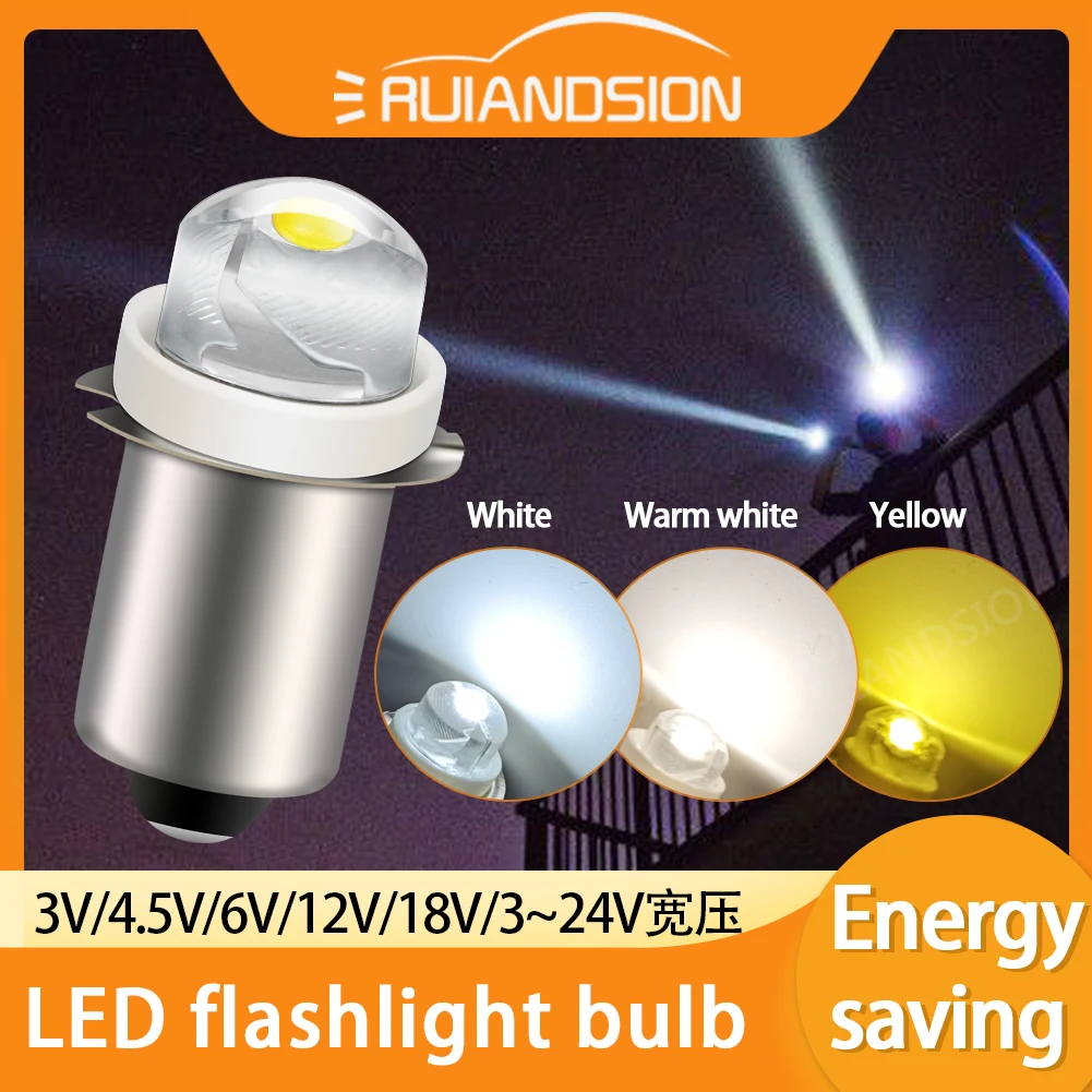 1 bombilla LED Maglite para linterna Interior de bicicleta bombilla P13.5S PR2 0,5 W 90Lm E10 cálido/blanco 3V 4,5 V 6V 9V 12V 18V