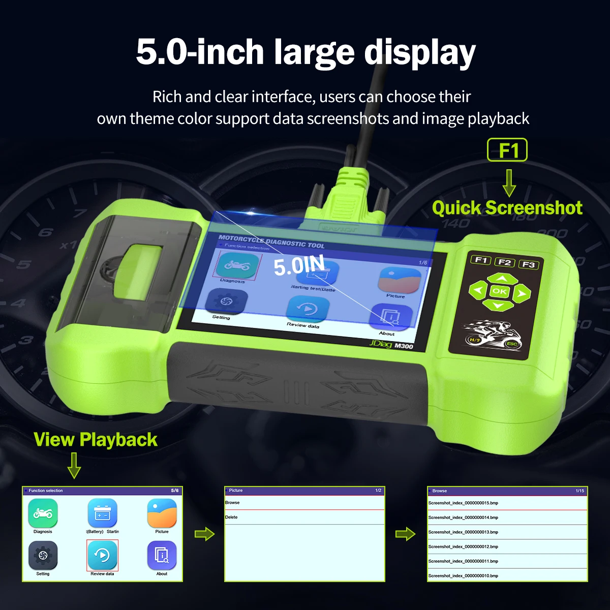 Lancol M300 Motorfiets Scanner 12V Batterij Tester D O2 Moto Code Reader Diagnostic Tool voor Hdson Motor Analyzer
