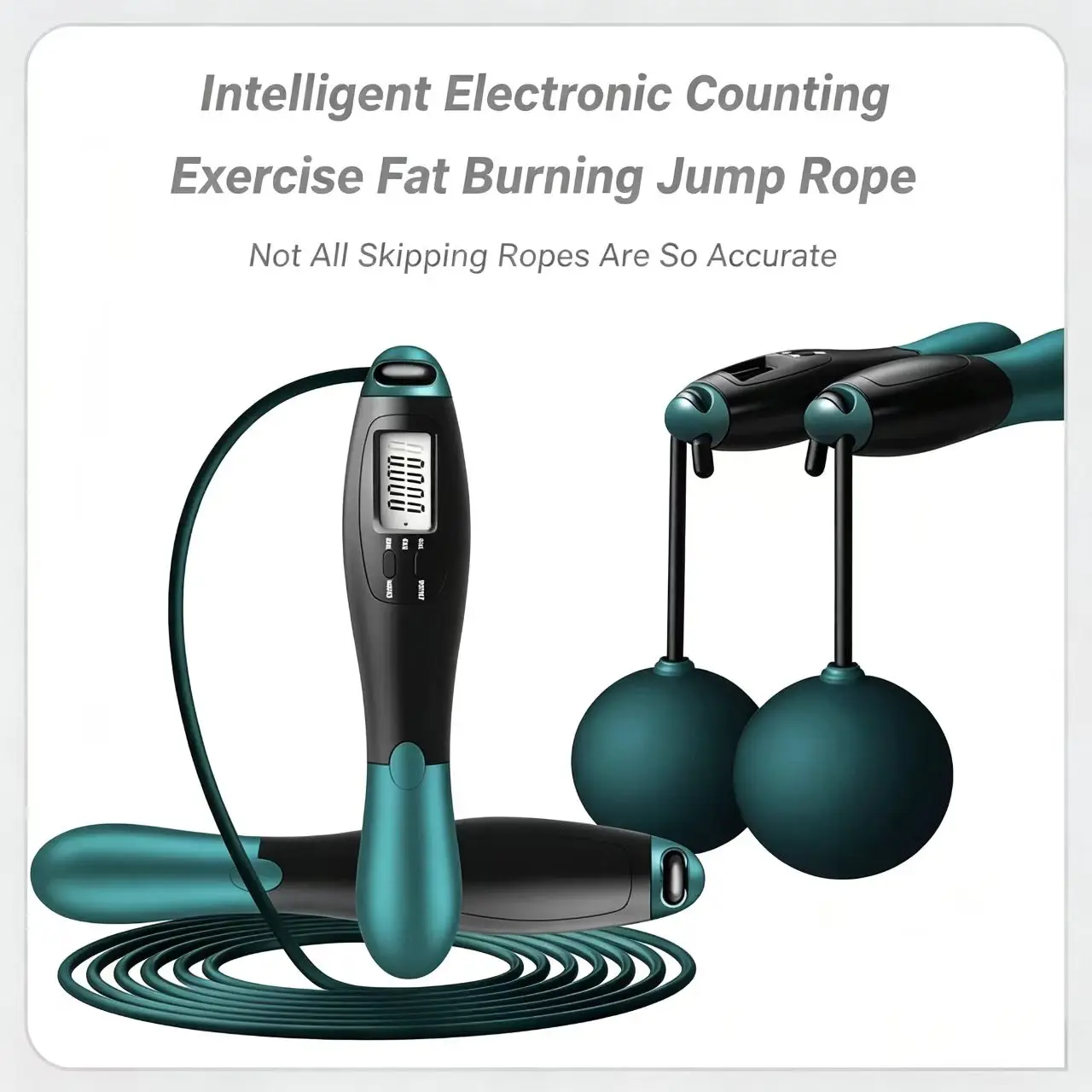 Counting Steel Wire Jump Rope, Adjustable Length Skipping Rope, Fitness Fat Burning Training Equipment for Adults Students Home gallery 3
