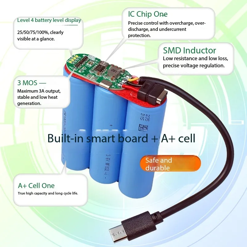 Multi‑functional 5V Lithium Battery Rechargeable Module USB Type‑C Charge Discharge Integrated Playback Power Supply Board