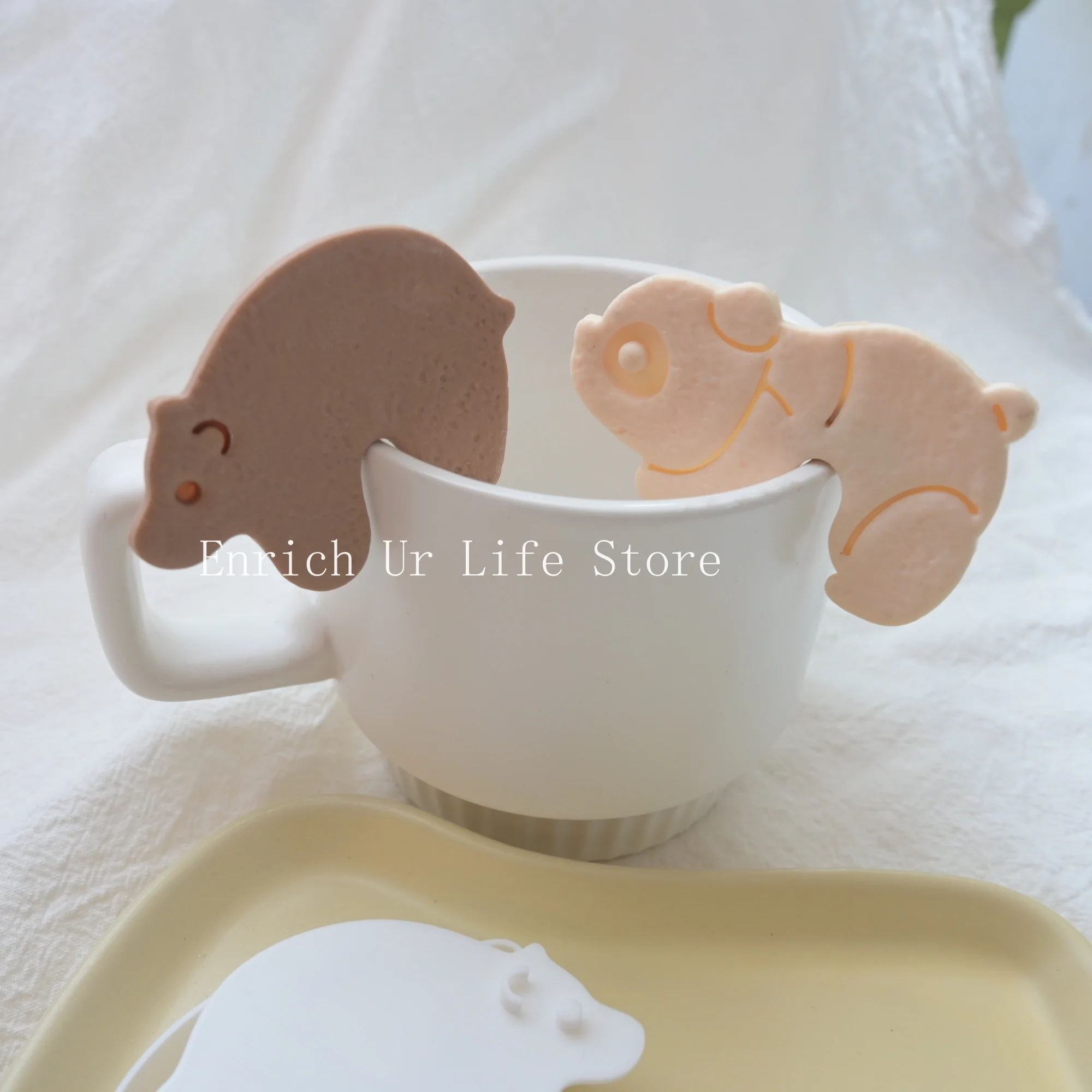 Panda Biscuit Mold Animal Bear Cookie Cutter Panda Hanging Cup Biscuit Mold Mug Cookie Cutting Die Afternoon Tea Dessert Decor