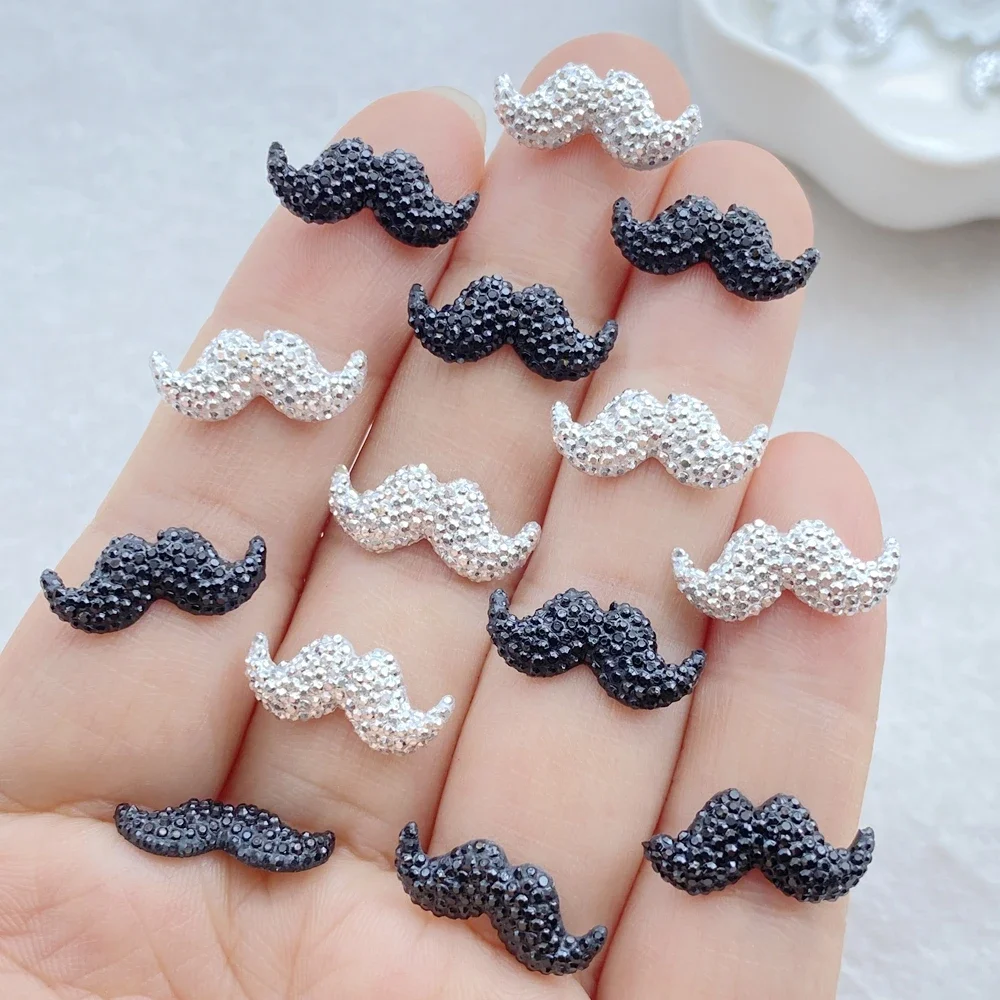 50pcs Cute cartoon Halloween clown with black beard Nail Charms Resin Nail Art Decorations for DIY Nail Phone Case Supplies