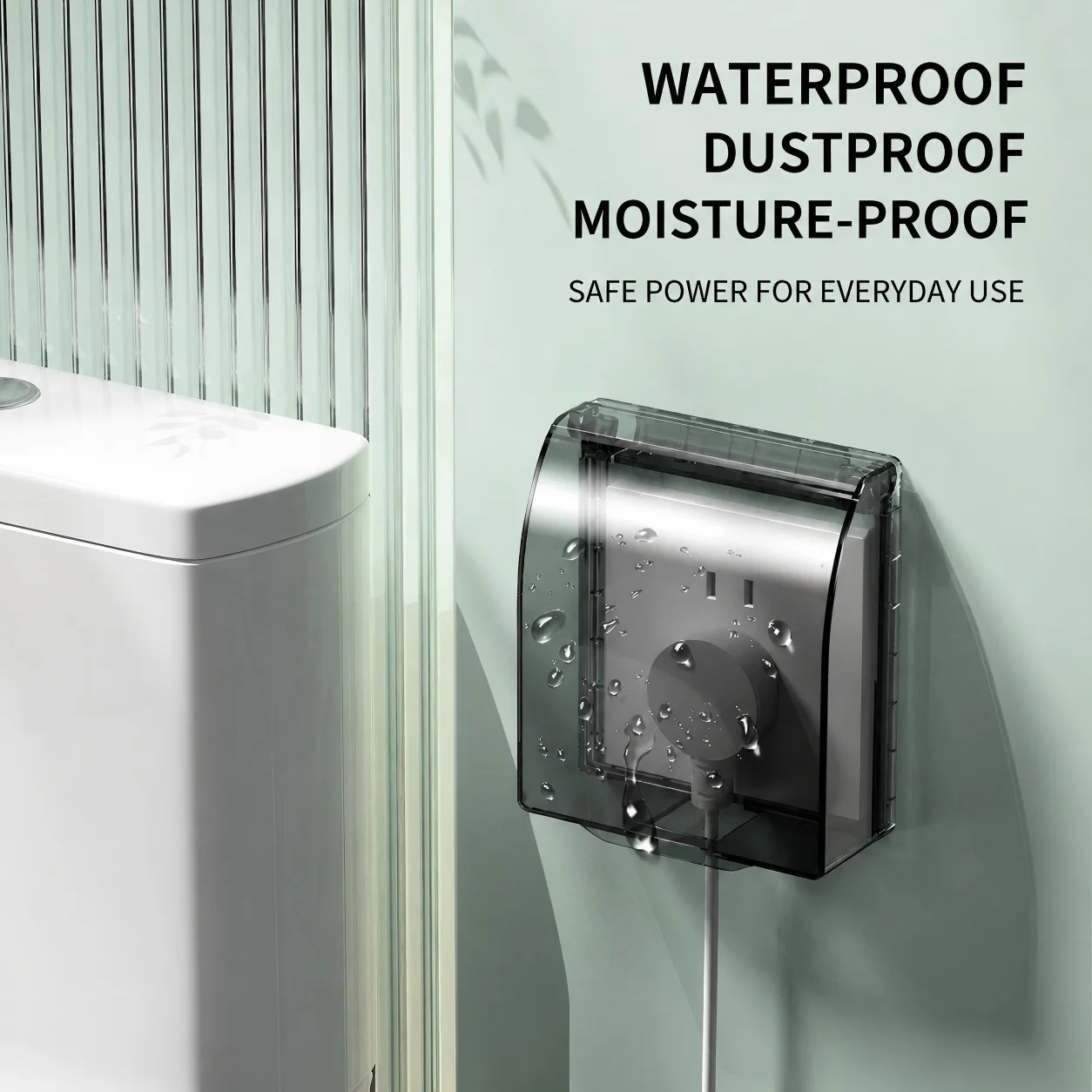86-type switch socket waterproof cover, bathroom splash-proof box, transparent adhesive power protection cover