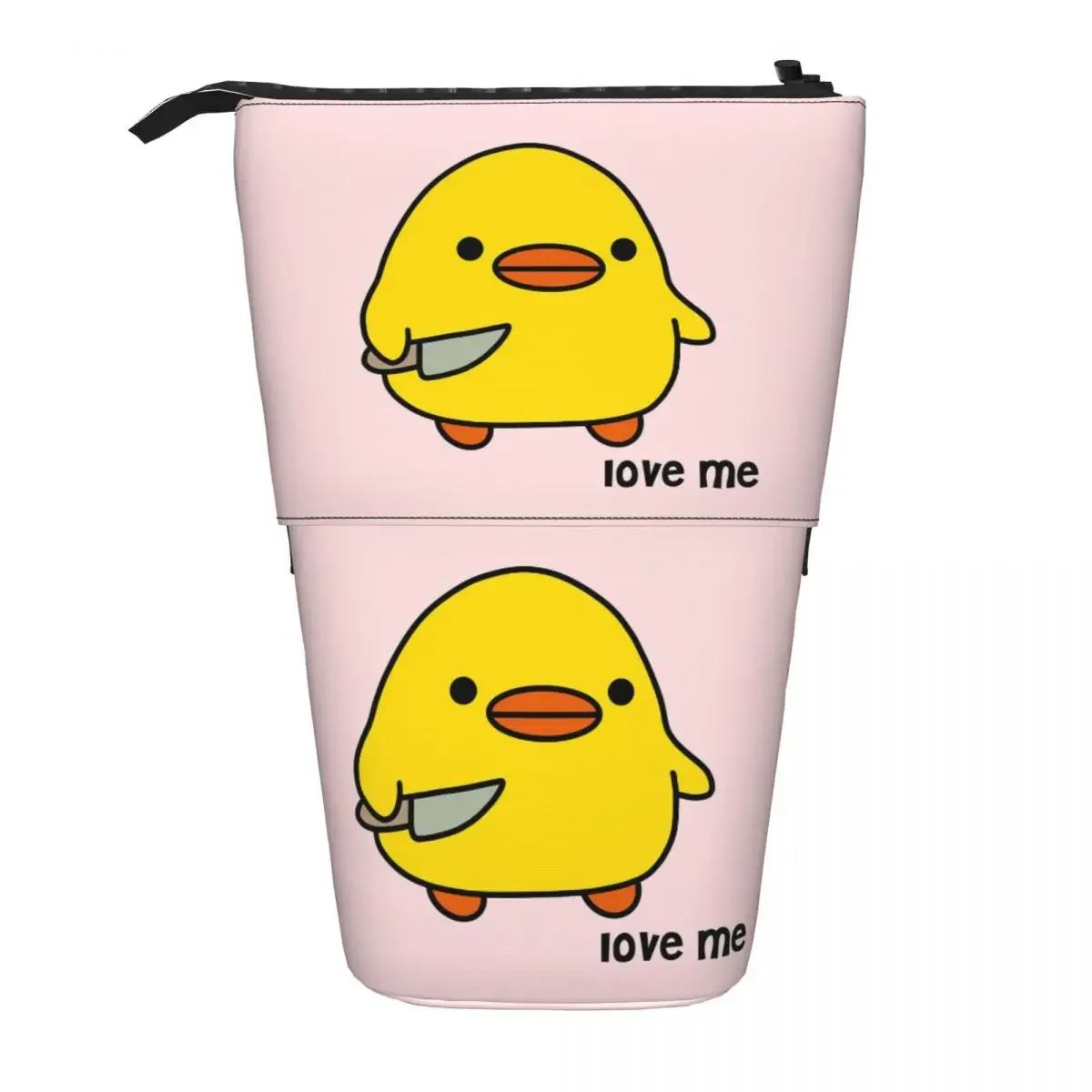 Duck With Knife - Love Me Version Kawaii Duck Knife Duck ReversiblePencil Cases Pen Holder StoragePencilBag for Boys GirlsSchool