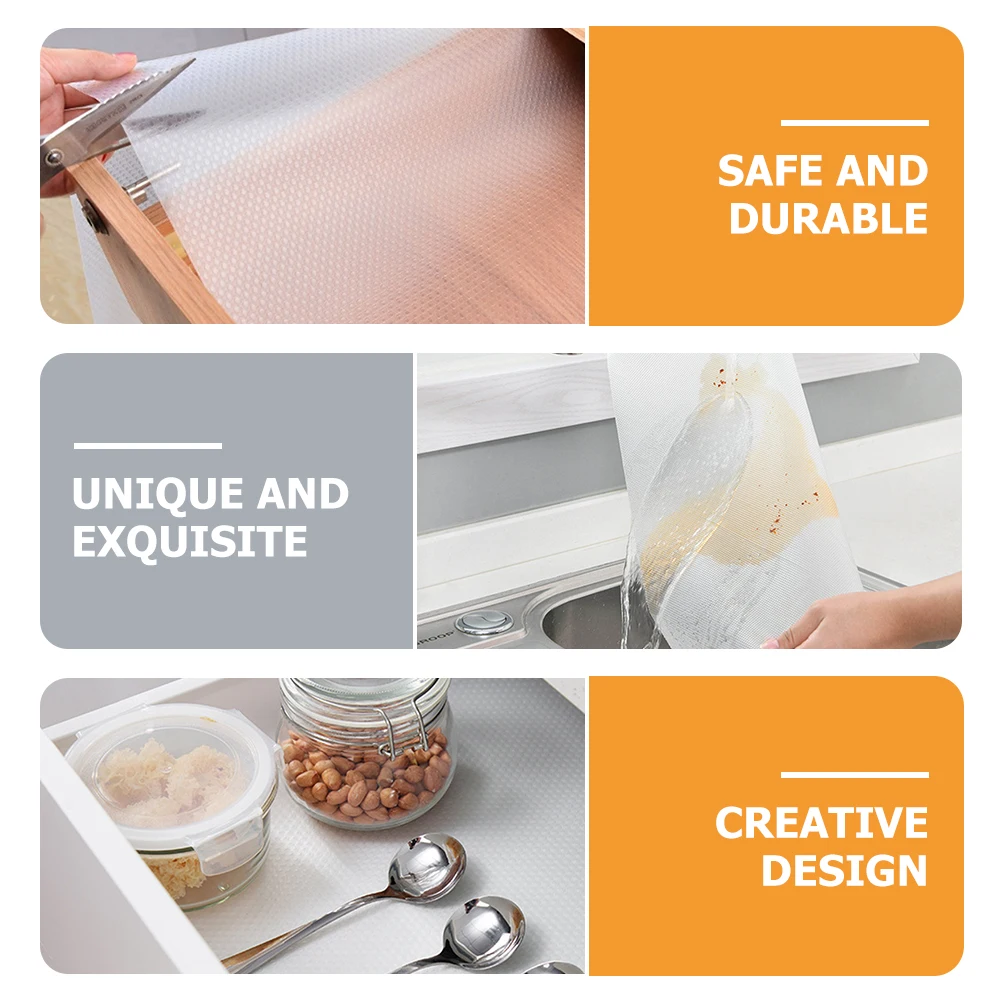 

Protective Shelf Liner Kitchen Cabinet Drawer Non Slip Waterproof Eva Mat Washable Oil Resistant Adhesive Pad Heat Resistant