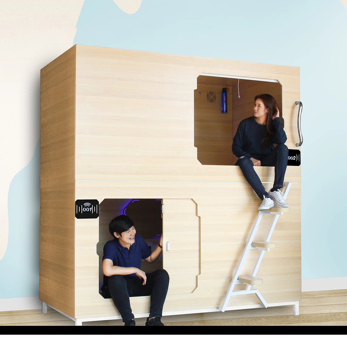 Wooden Capsule Bunk Bed for Hostels /School Students Dormitory Bed/Capsule Hotel Bed