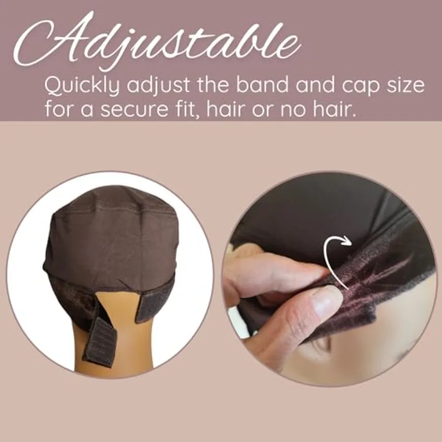 قبعة شعر مستعار دانتيل عالمية للشعر البشري والشعر المستعار الاصطناعي، شريط ناعم وشفاف مكشوف الأذن مع مقاس آمن، مثالي للاستخدام اليومي