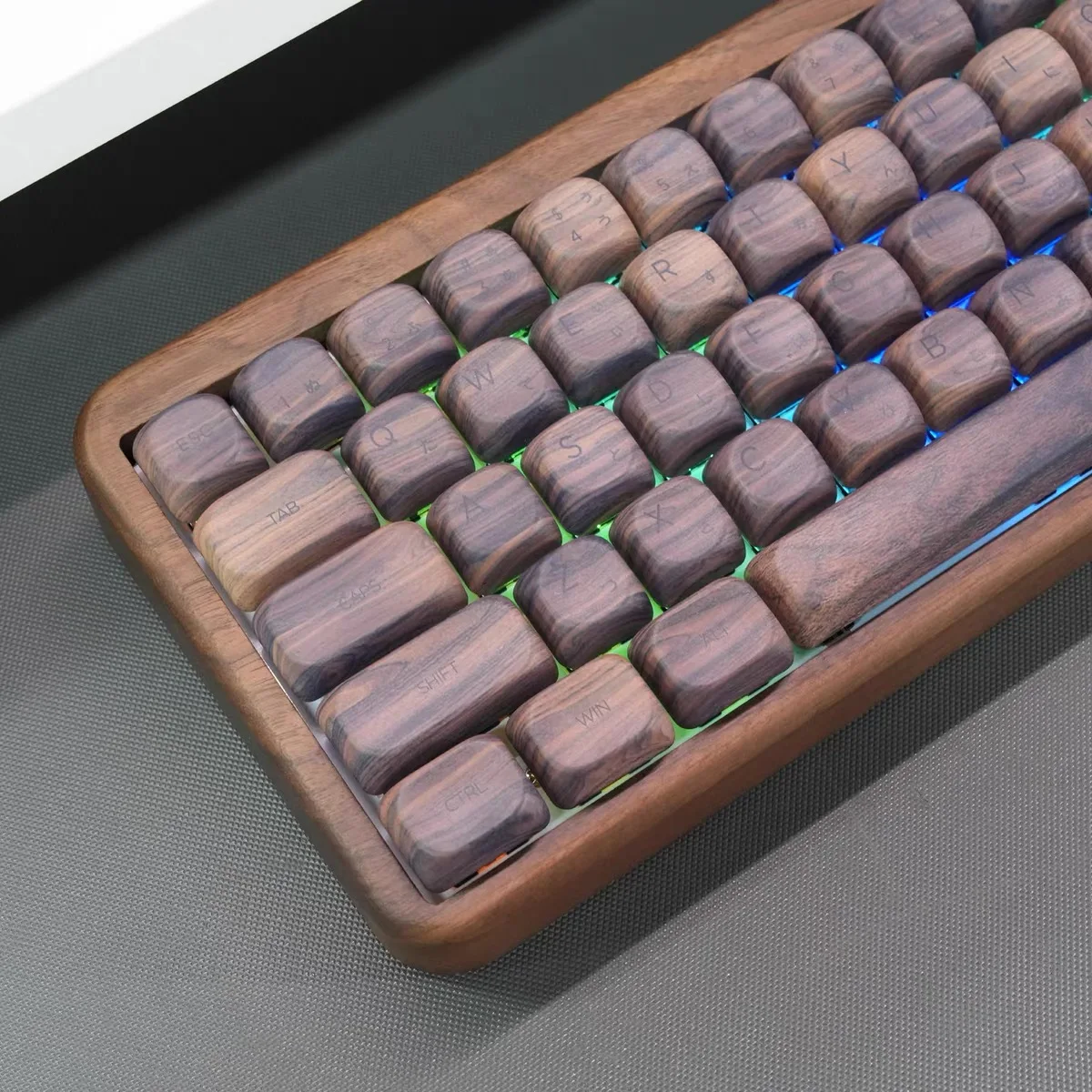 

Imitation Walnut Wood Keycaps MOA Profile PBT Key Alice caps Mechanical Keyboard Cap Wooden 2.25U/2.75U Spacebar for Mx Switch