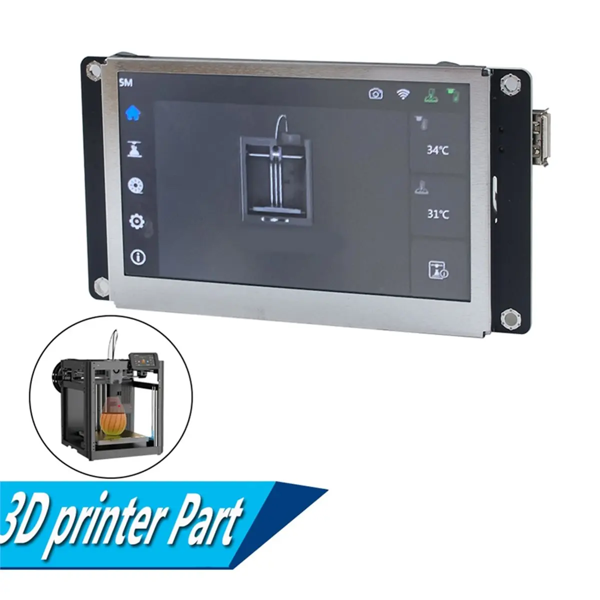 AT42 Touch Screen Kit for Adventurer 5M Touchable Screen Easy to Install for 3D Printer Accessories