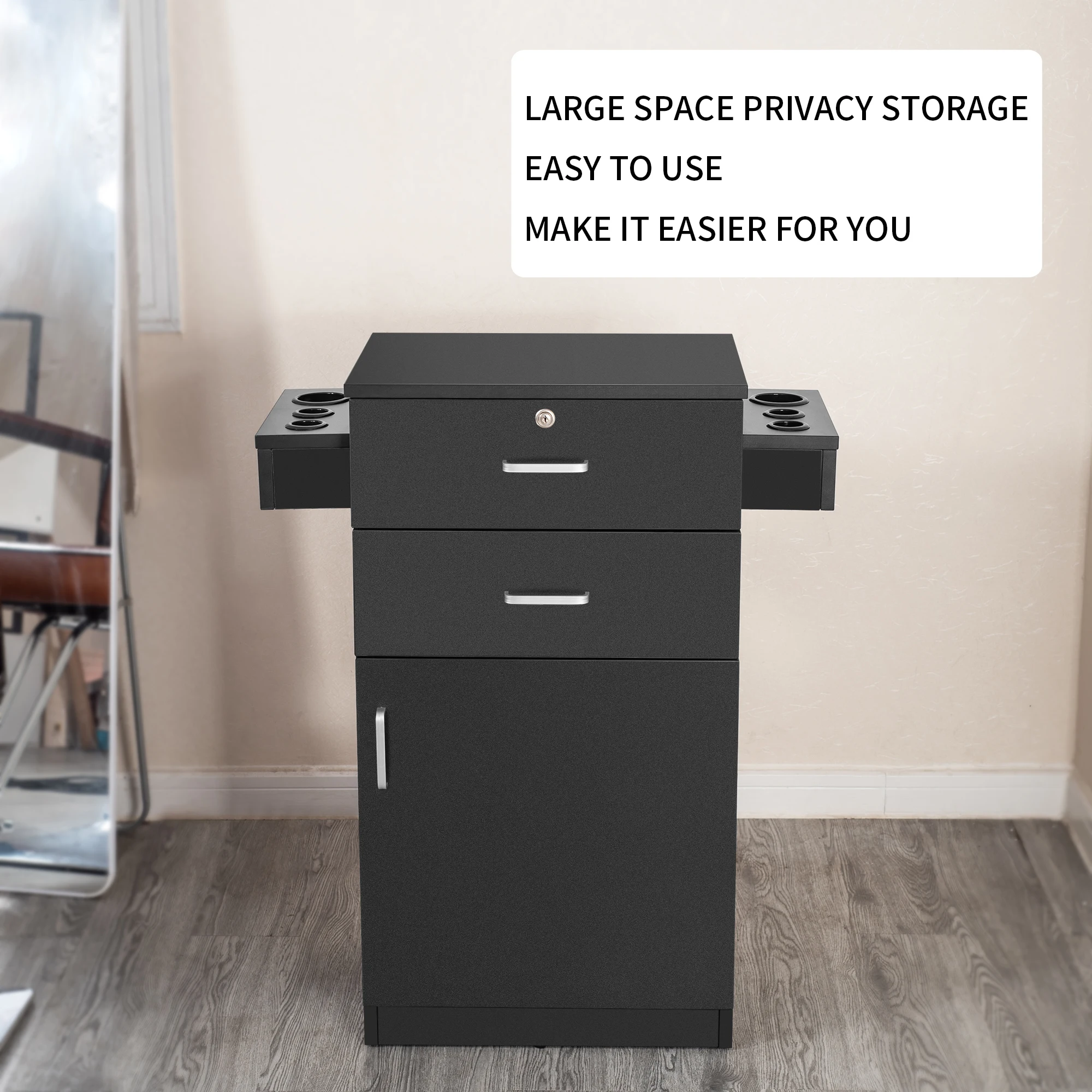 عربة التجميل بيضاء معدنية نمط التعبئة الأثاث الطابق اللون المواد أصل عربة صالون الشعر #4