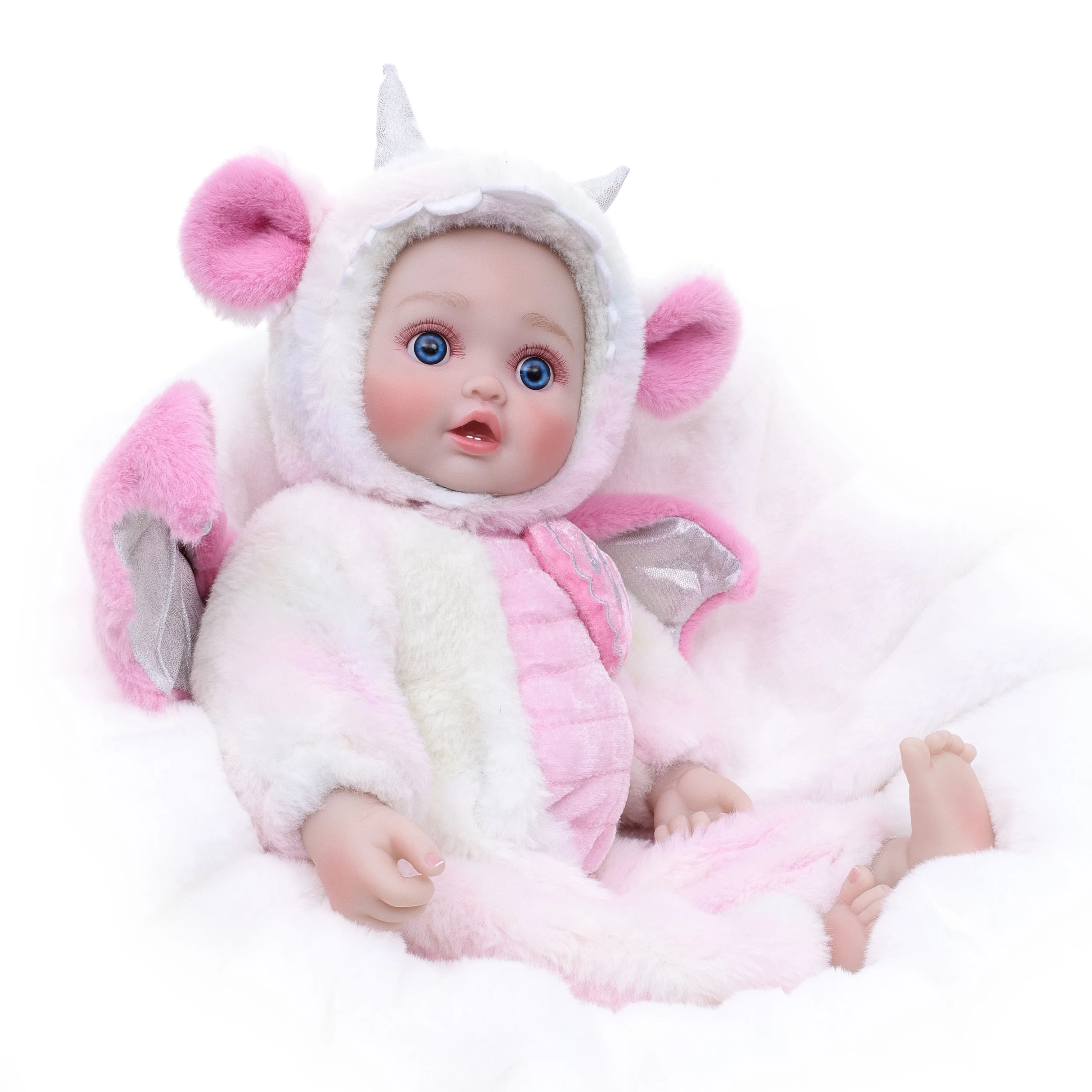 

Cloveray 18-дюймовая оригинальная реалистичная кукла реборн, милая виниловая тканевая кукла для тела, маленький летающий дракон, виниловая кукла, подарок для ребенка