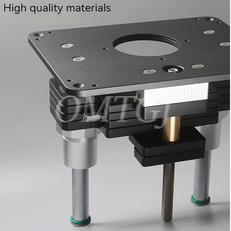 Sistema de elevación de enrutador de carpintería con placa de inserción de mesa de enrutador de aluminio, recortadora de banco de trabajo de carpintería, herramienta de máquina de grabado