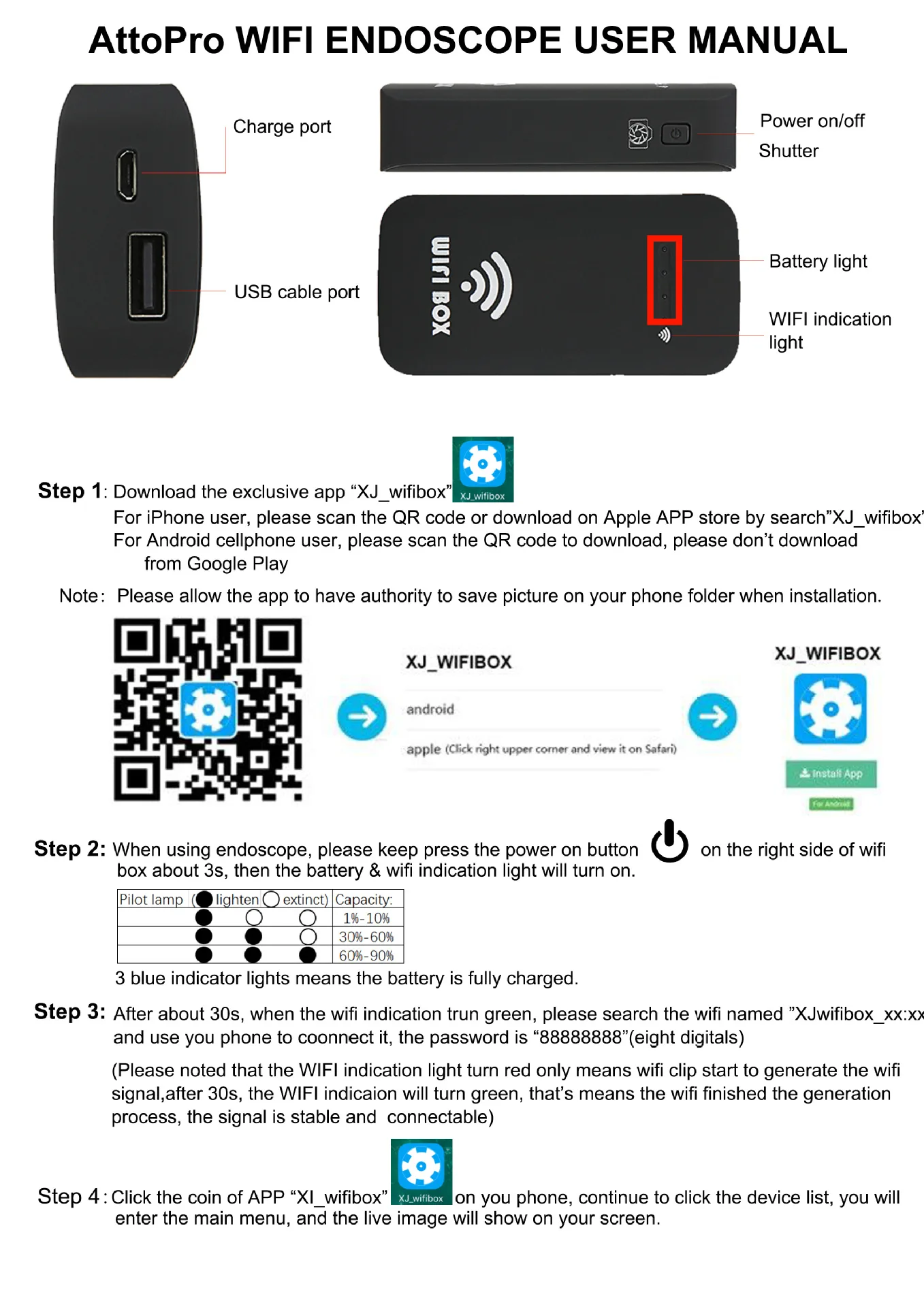 Caixa transmissora wi-fi para câmera endoscópica usb otoscópio 1200p 1080p 720p 480p resolução compatível com android telefone iphone