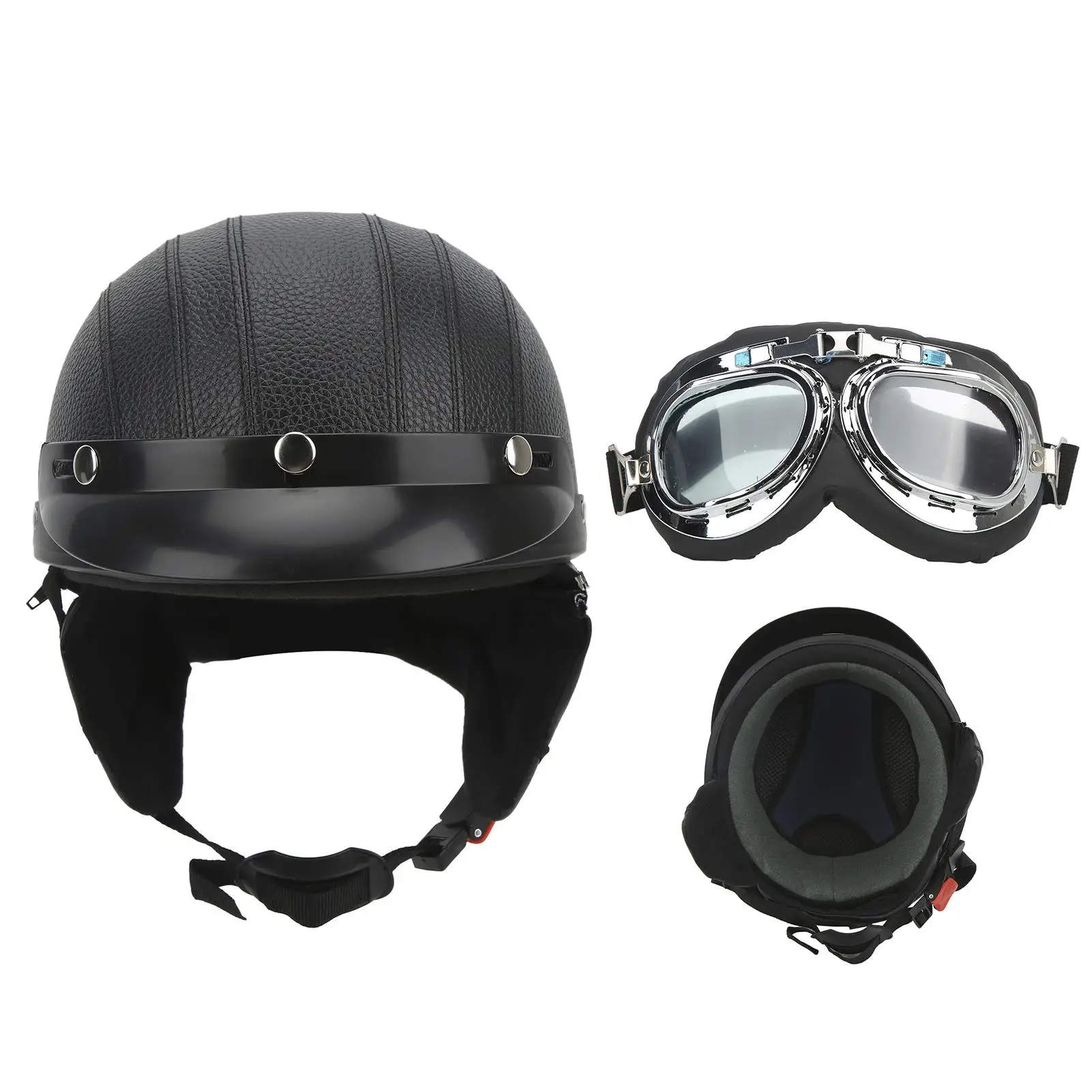 Motorcycle Helmet with UV Antifog Goggles - Safe Motocross Gear for Bikes, Scooters & Cruisers