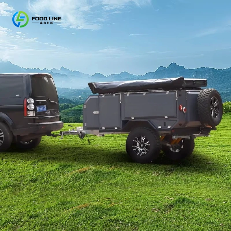 Customized Off Road Camping Caravan Trailer Tent Black Ultralight Camper Box Van Sleeper Rv Storage