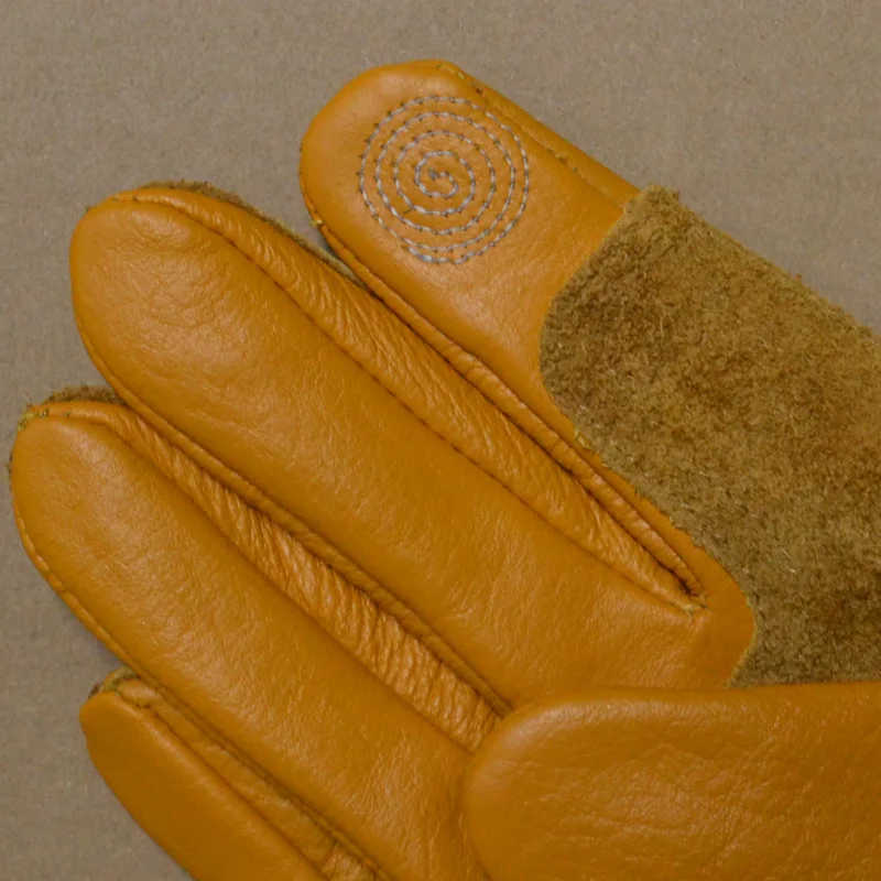 Genuine Leather Motorcycle Riding Gloves Cotton Lining Warm Windproof Cow Leather