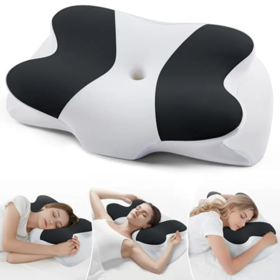 

Cervical Neck Pillow- Ergonomic Pillows for Pain Relief Contour Memory Foam Pillow for Side/Back/Stomach Sleepers CertiPUR-US C