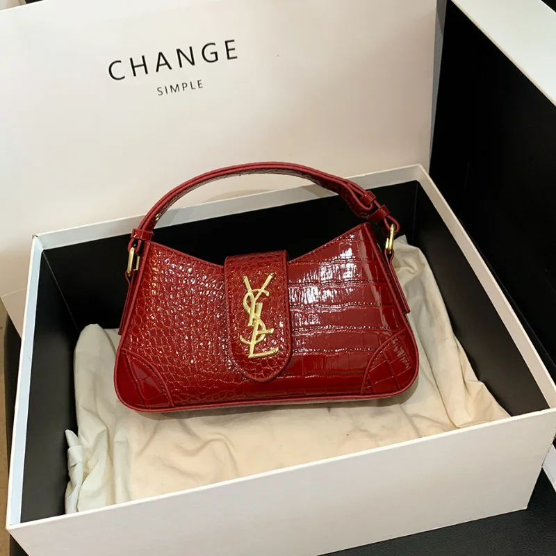 

2025 женская сумка подмышки с текстурой камня, маленькая квадратная сумка из гальки, регулируемый плечевой ремень через плечо, нишевый дизайнер